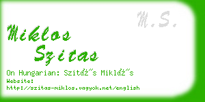 miklos szitas business card